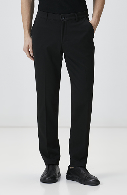 Siyah Düz Dokuma Pantolon