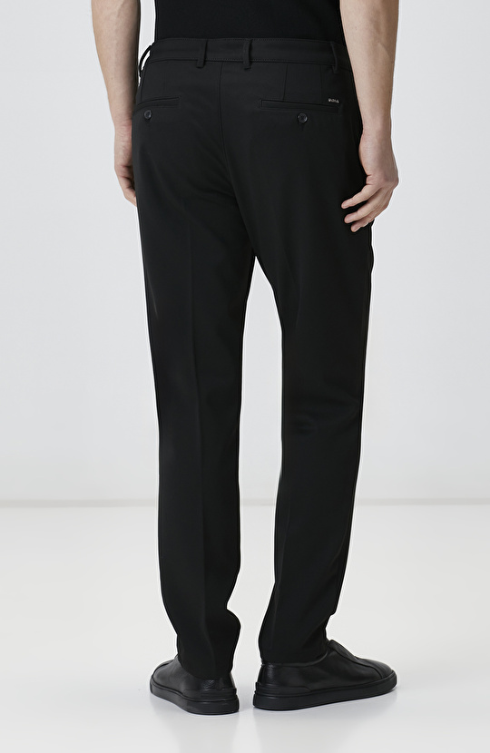 Siyah Düz Dokuma Pantolon