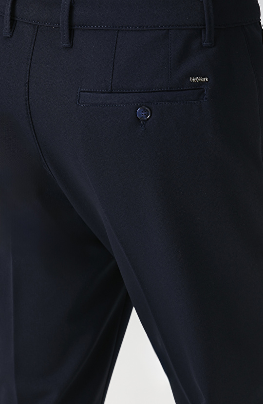 Lacivert Düz Dokuma Pantolon