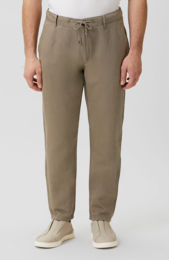 Vizon Dokuma Pamuk Keten Armür Desen Pantolon