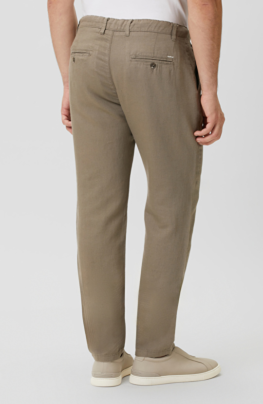 Vizon Dokuma Pamuk Keten Armür Desen Pantolon