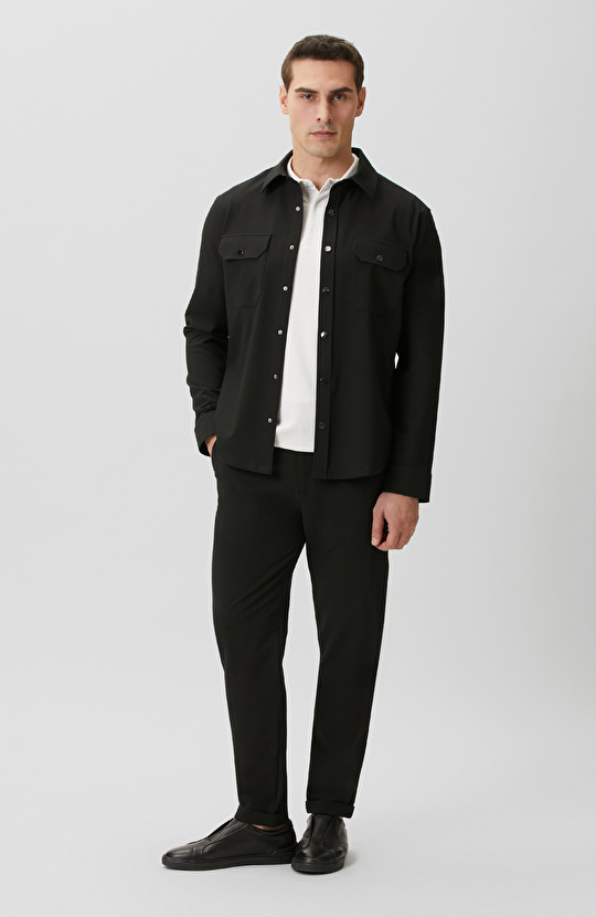 Siyah Jogger Gofre Desen Dokuma Pantolon