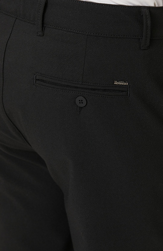 Siyah Jogger Gofre Desen Dokuma Pantolon