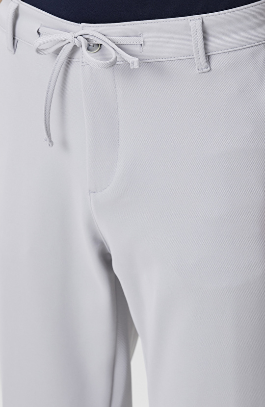 Gri Duble Paça Diyagonal Örme Jogger Pantolon