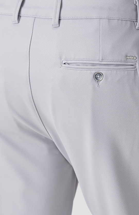 Gri Duble Paça Diyagonal Örme Jogger Pantolon