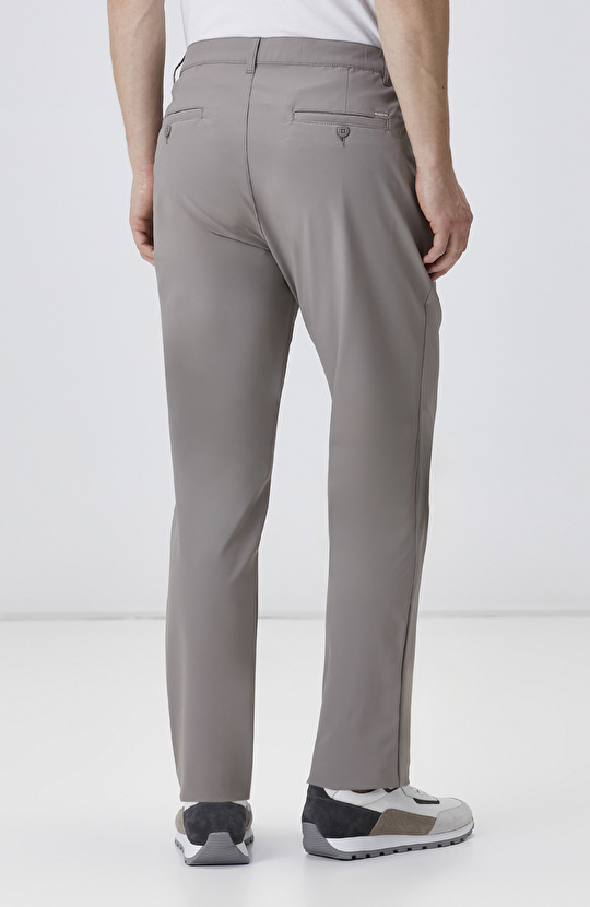 Vizon Beli Lastikli Dokuma Jogger Pantolon