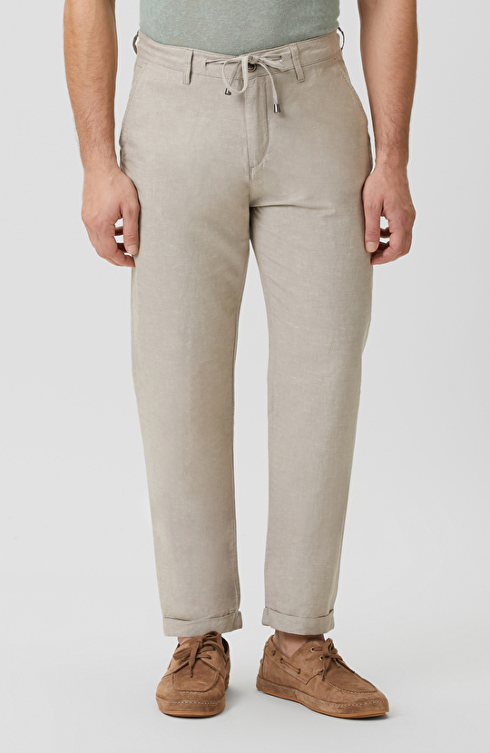 Vizon Dokuma Pamuk Keten Pantolon