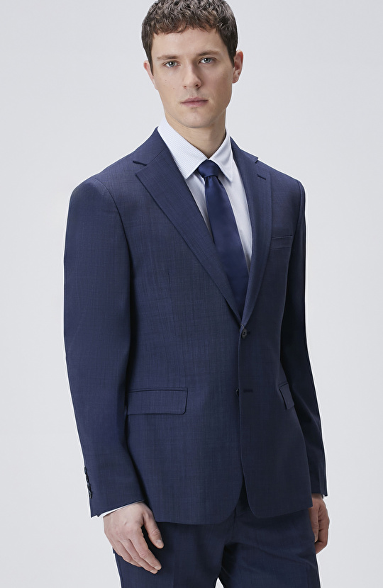 Lacivert Yün Karışımlı Takım Elbise