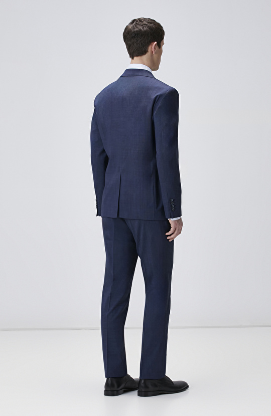 Lacivert Yün Karışımlı Takım Elbise