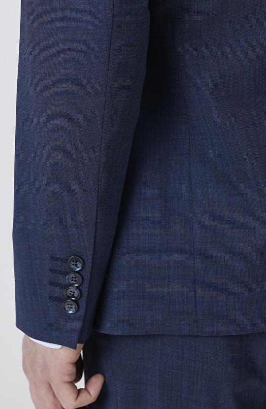 Lacivert Yün Karışımlı Takım Elbise