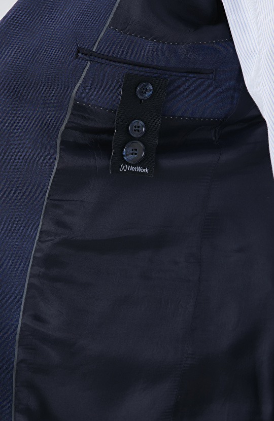 Lacivert Yün Karışımlı Takım Elbise