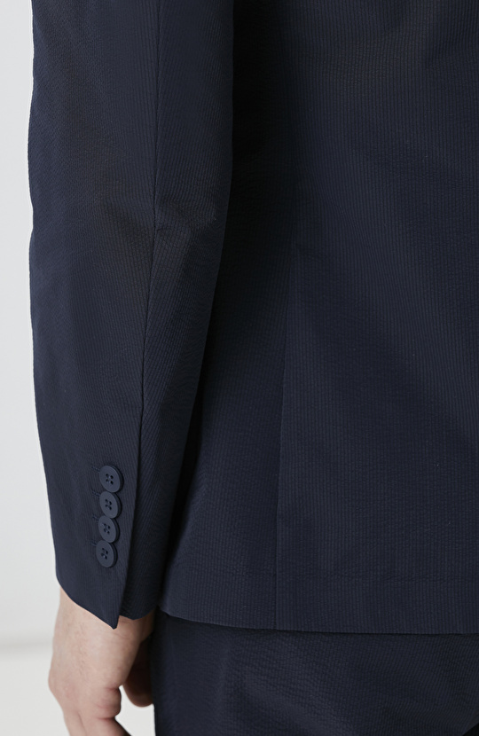 Lacivert Çizgili Takım Elbise