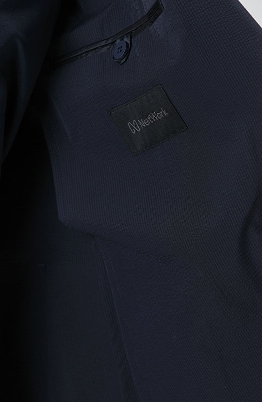 Lacivert Çizgili Takım Elbise