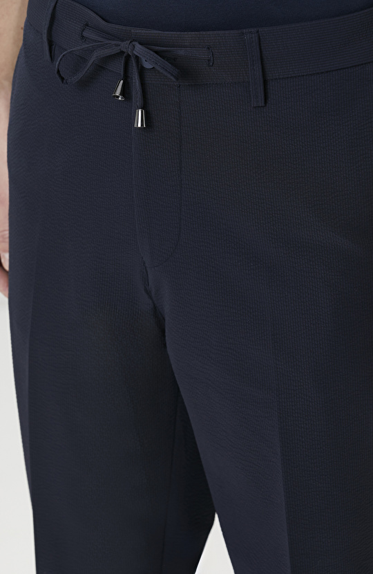 Lacivert Çizgili Takım Elbise