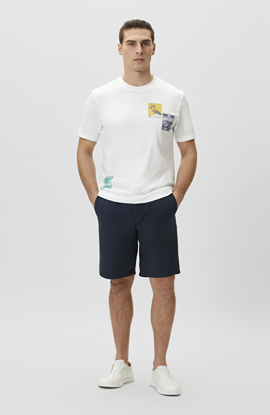 Beyaz Baskılı T-shirt