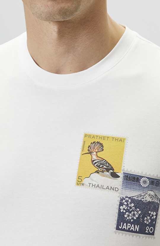 Beyaz Baskılı T-shirt