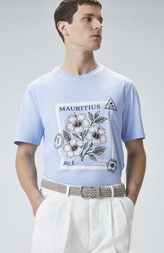 Mavi Baskılı T-shirt