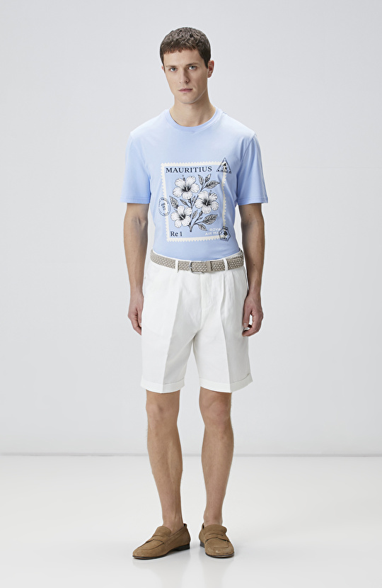 Mavi Baskılı T-shirt