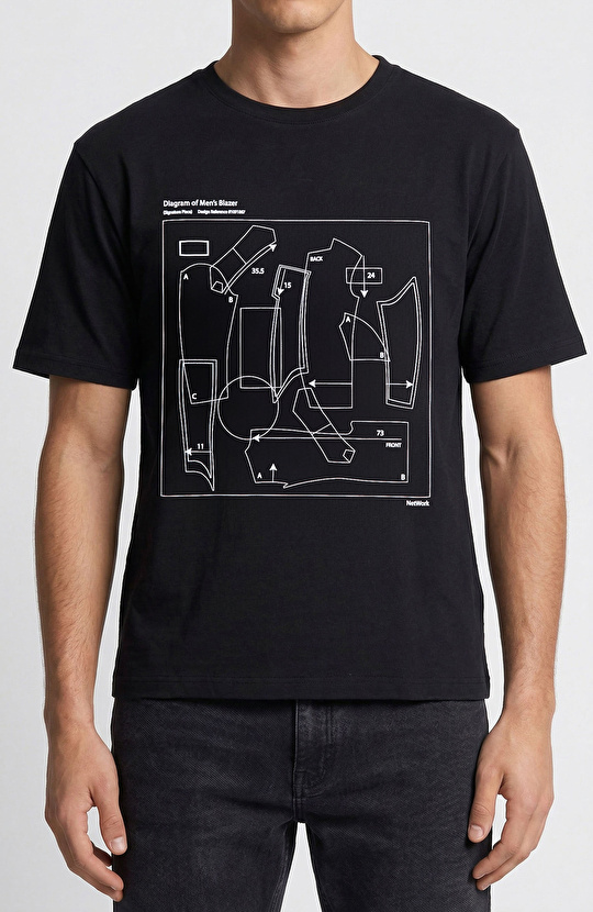 Siyah Baskılı T-shirt