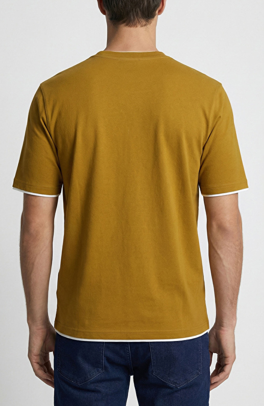 Oil Green Pique T-shirt with Pockets