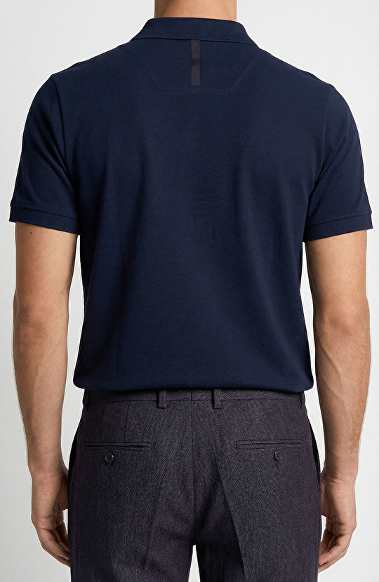 N-Tech Navy Blue Denim Detailed T-Shirt