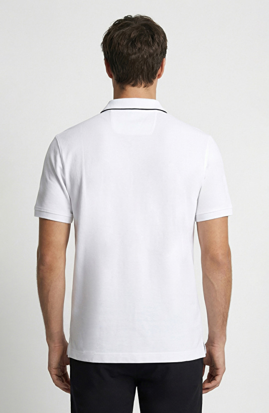 N-Tech Beyaz Fermuarlı T-shirt