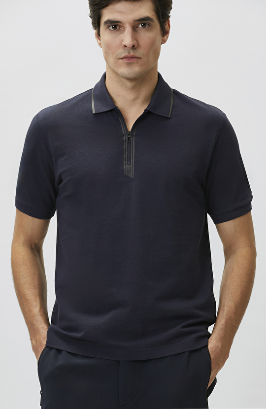 N-Tech Navy Blue Zippered T-shirt