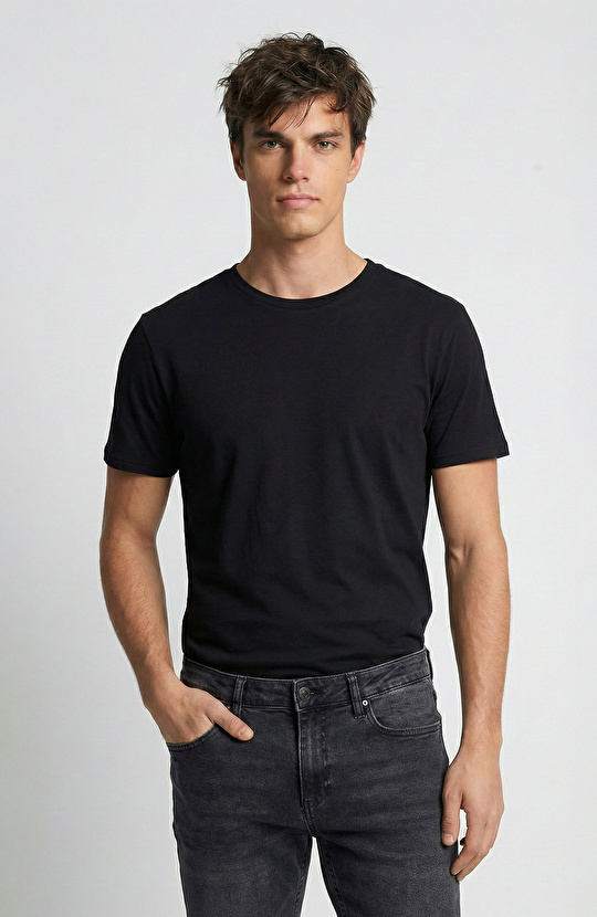 Siyah Basic Pike T-shirt