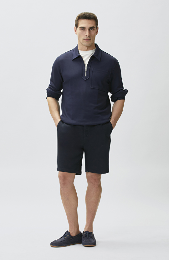 Lacivert Dik Yaka Sweatshirt