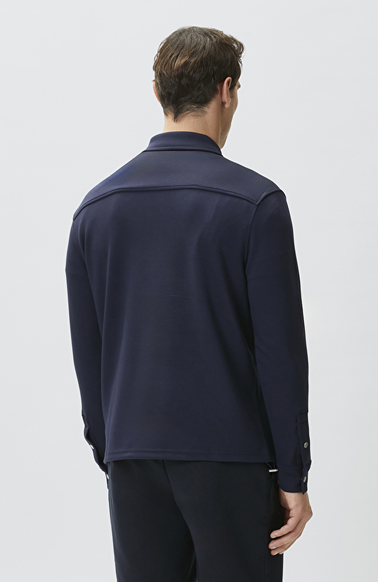Lacivert Dik Yaka Sweatshirt