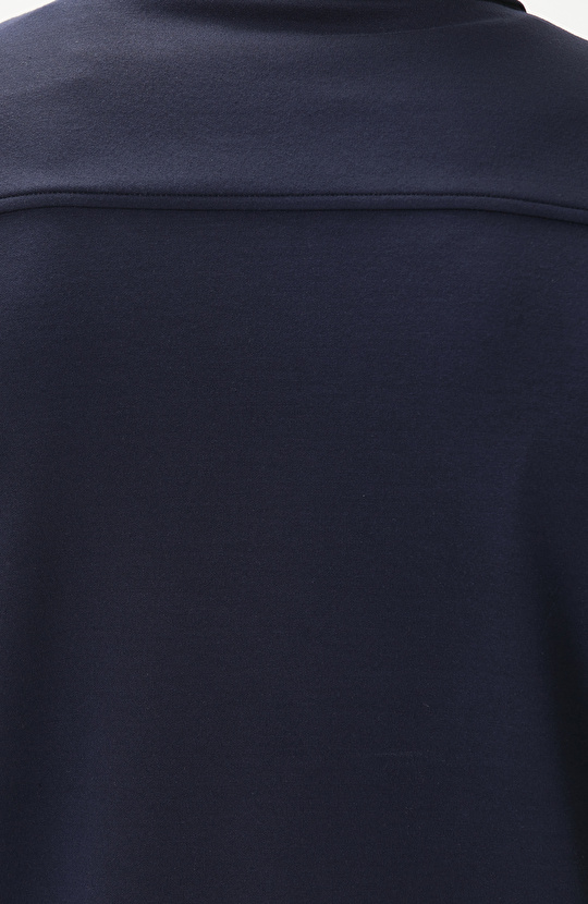 Lacivert Dik Yaka Sweatshirt