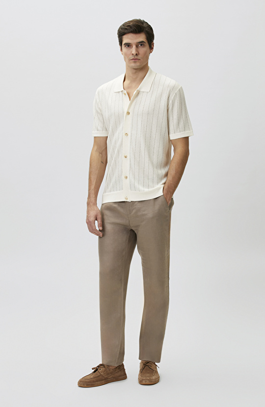 Off-White Linen Blend Knitwear Shirt
