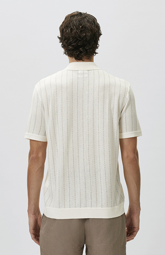 Off-White Linen Blend Knitwear Shirt