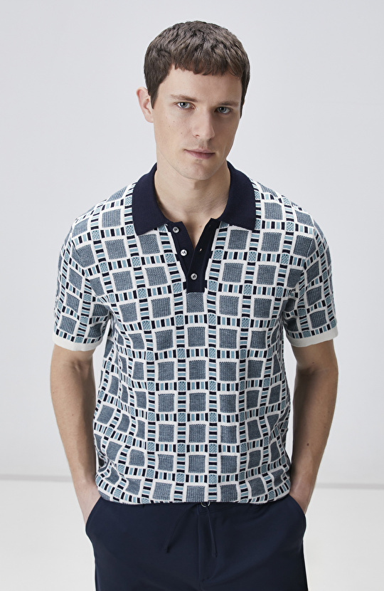 Mint Desenli Triko Kazak