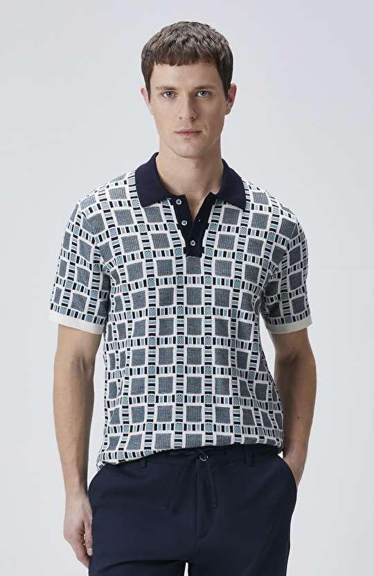 Mint Desenli Triko Kazak