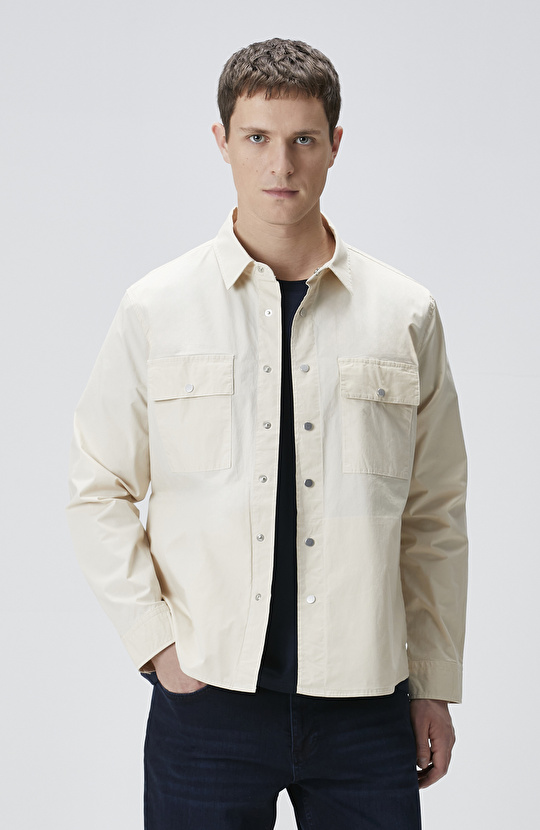 Bej Paper Touch Dış Gömlek