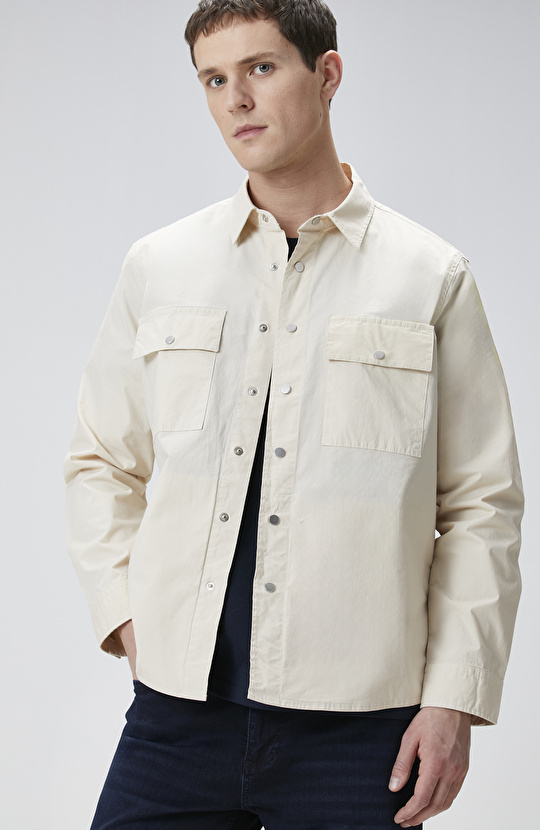 Bej Paper Touch Dış Gömlek