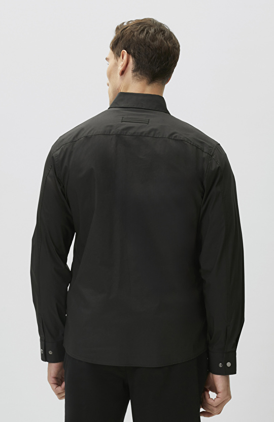 Siyah Çıtçıtlı Dış Gömlek