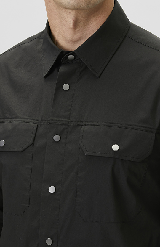 Siyah Çıtçıtlı Dış Gömlek