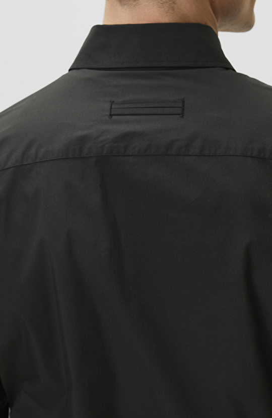 Siyah Çıtçıtlı Dış Gömlek