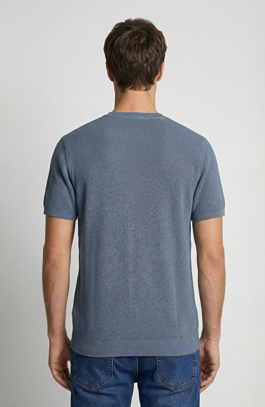 Mavi Pamuk Triko Kazak