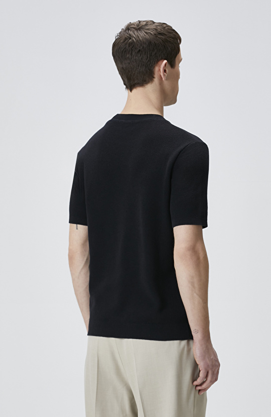 Siyah Pamuk Triko Kazak