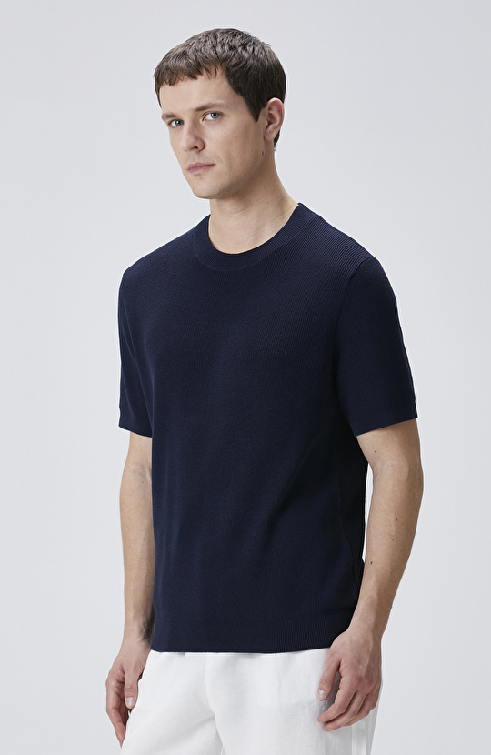 Lacivert Pamuk Triko Kazak