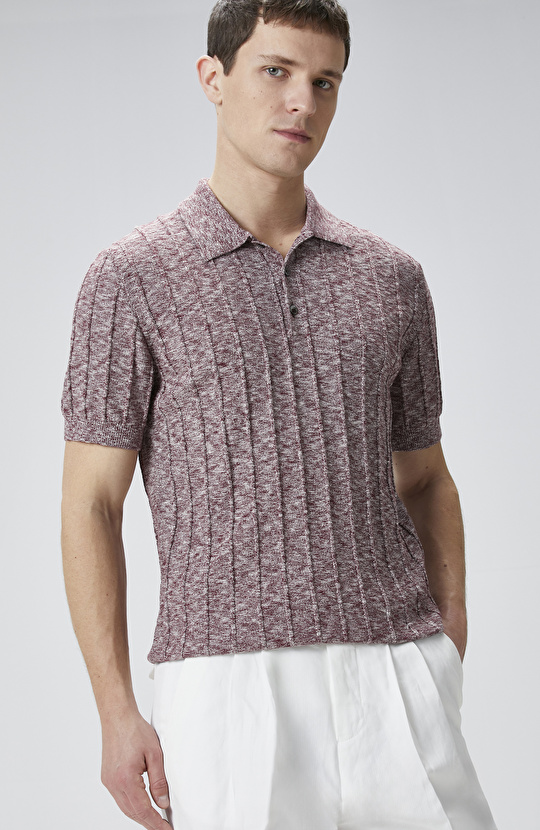 Bordo Selanik Örgü Triko Kazak