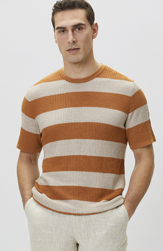 Orange Beige Sweater