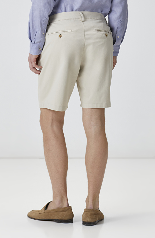 Slim Fit Taş Parça Boya Diyagonal Chino Şort