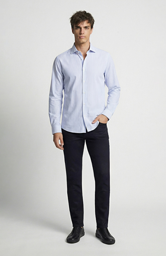 Blue White Limited Striped Non-iron Shirt