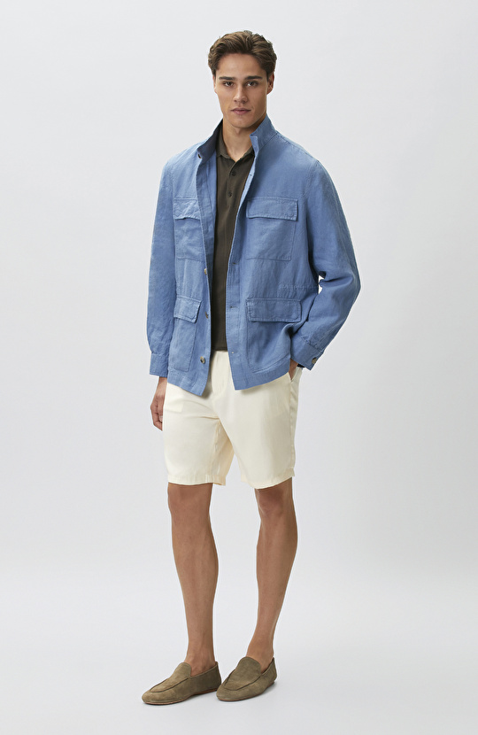 Bej Slim Fit Modal Şort