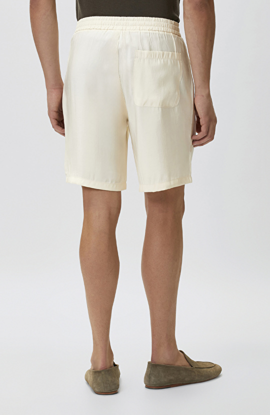 Bej Slim Fit Modal Şort