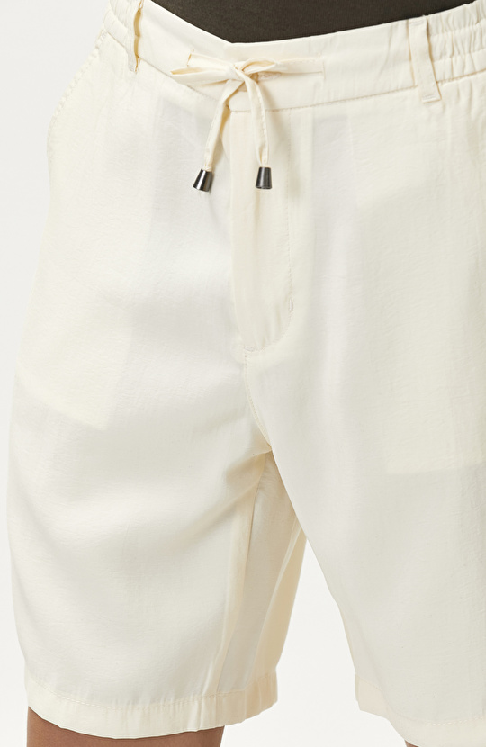 Bej Slim Fit Modal Şort